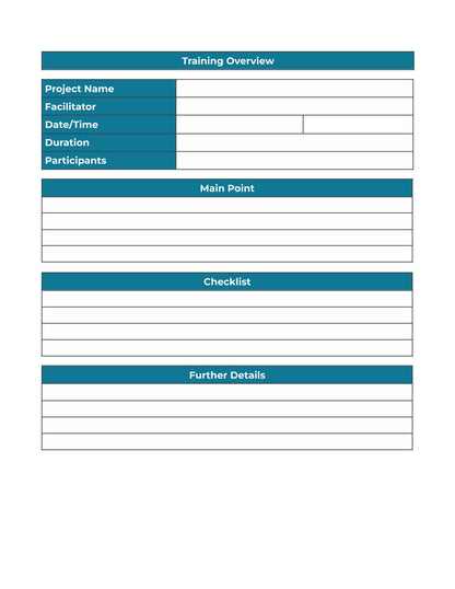 Free Basic Training Planner template