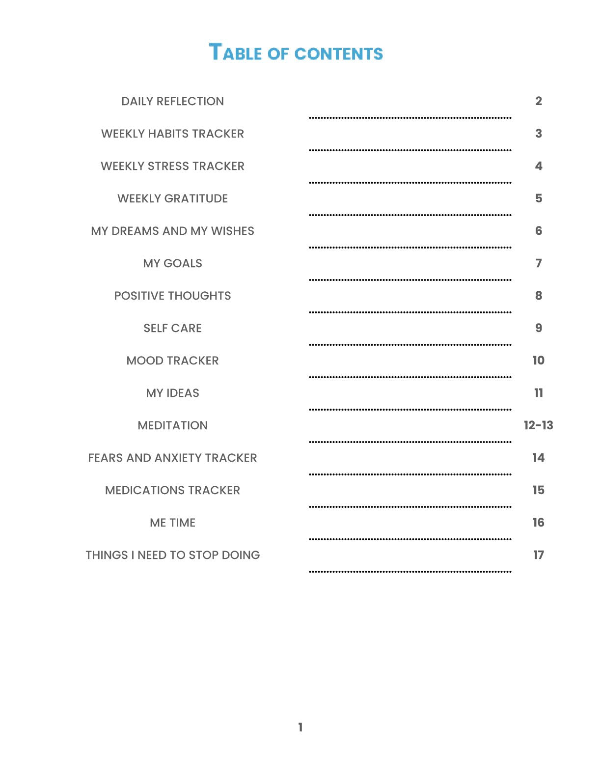 Free Mental Health Planner Template