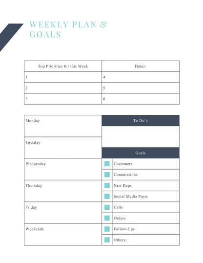 Free Direct Sales Business Planner Template