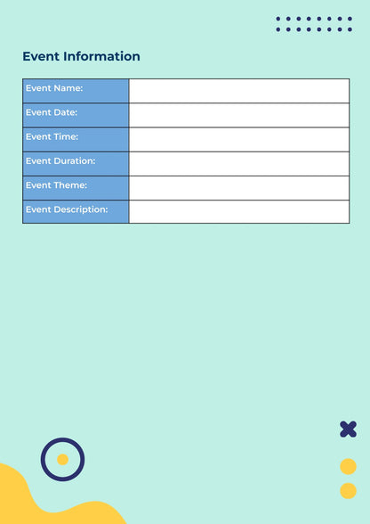 Free Event Planner Template