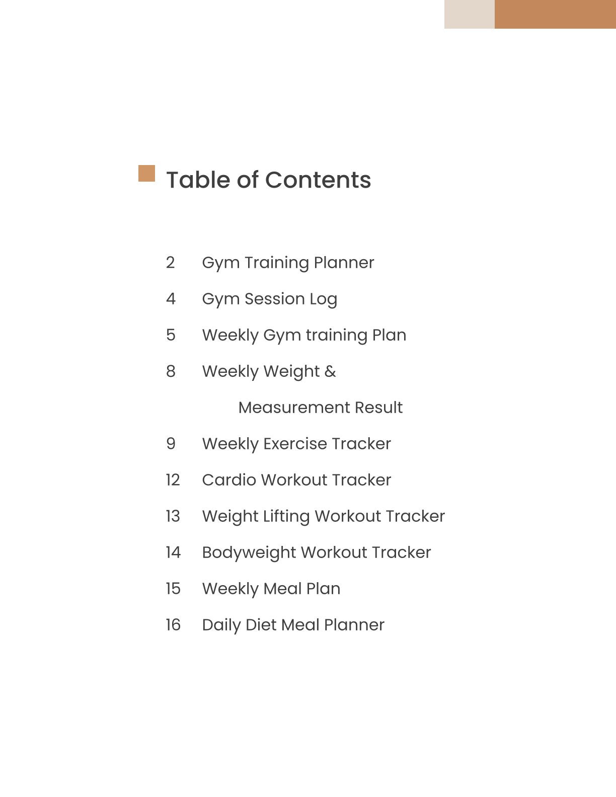 Free Gym Training Planner Template