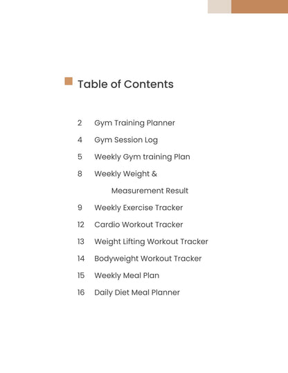 Free Gym Training Planner Template