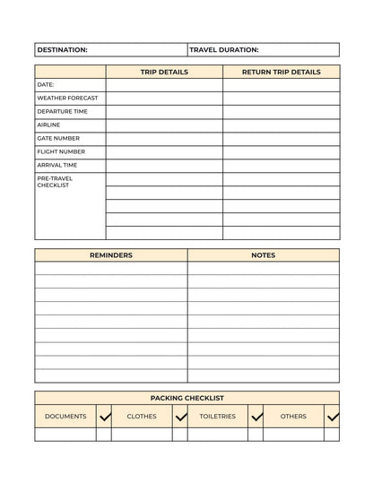 Free Vacation Itinerary Planner Template