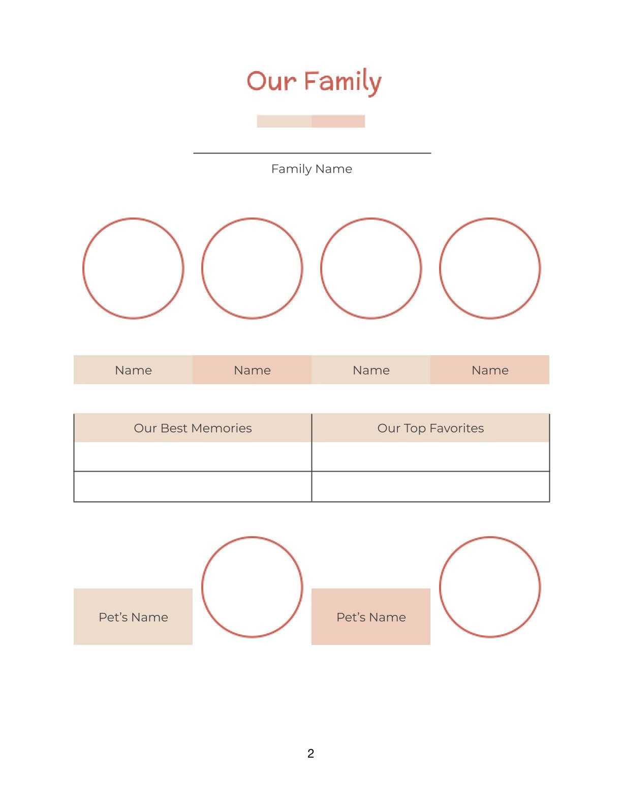 Free Personal Family Planner Template