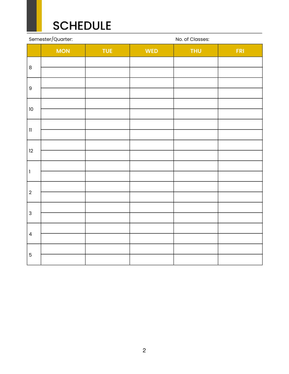 Free Monthly Teacher Planner Template