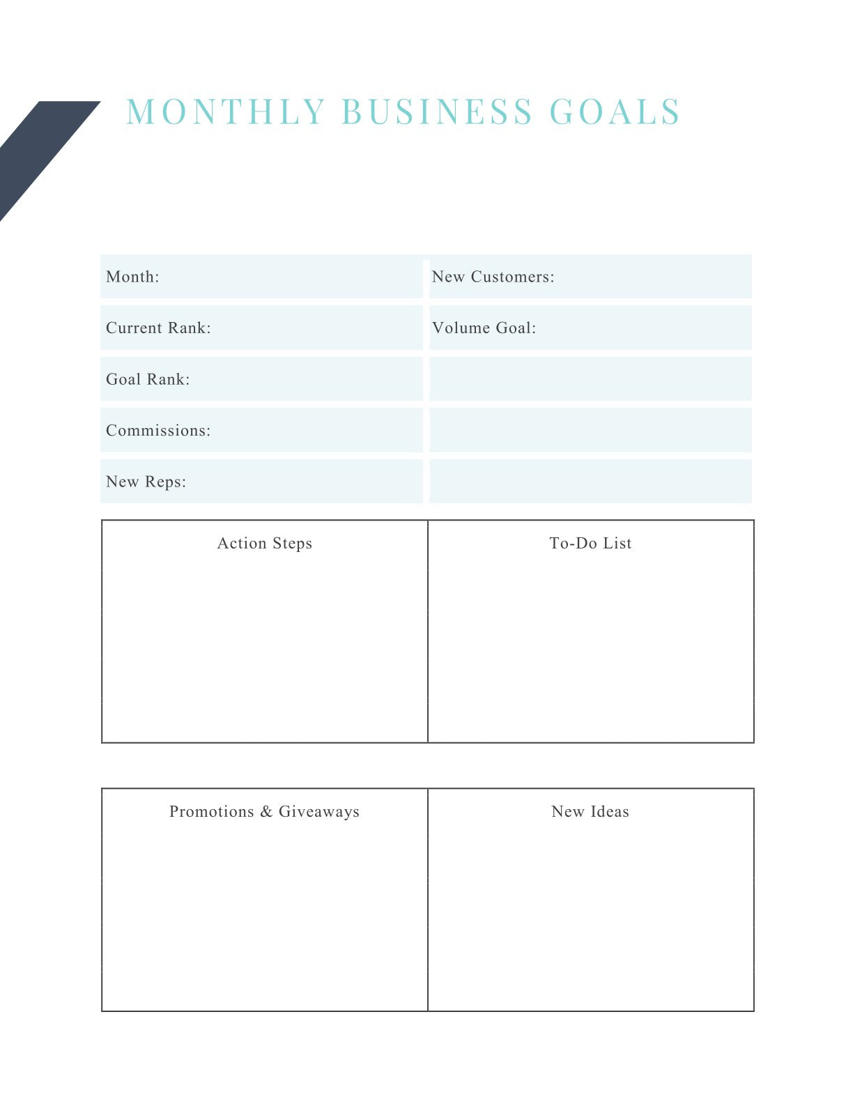 Free Direct Sales Business Planner Template