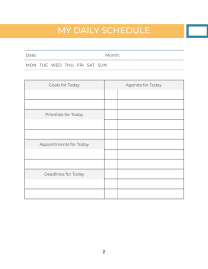 Free Digital Personal Planner Template