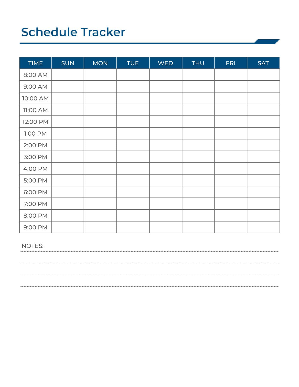 Free Printable Work Planner Template