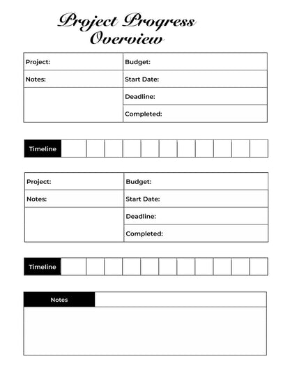 Free Elegant Project Planner Template