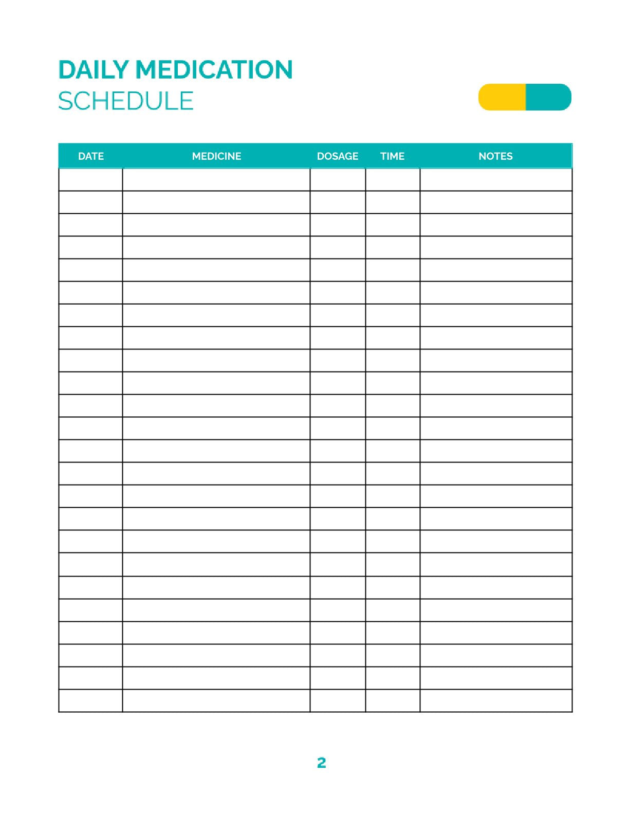 Free Medicine Personal Planner Template