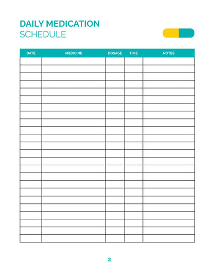 Free Medicine Personal Planner Template