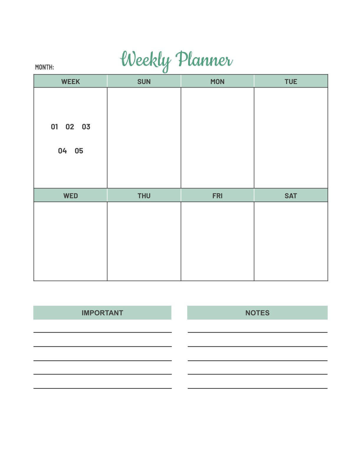 Free Life Planner Template