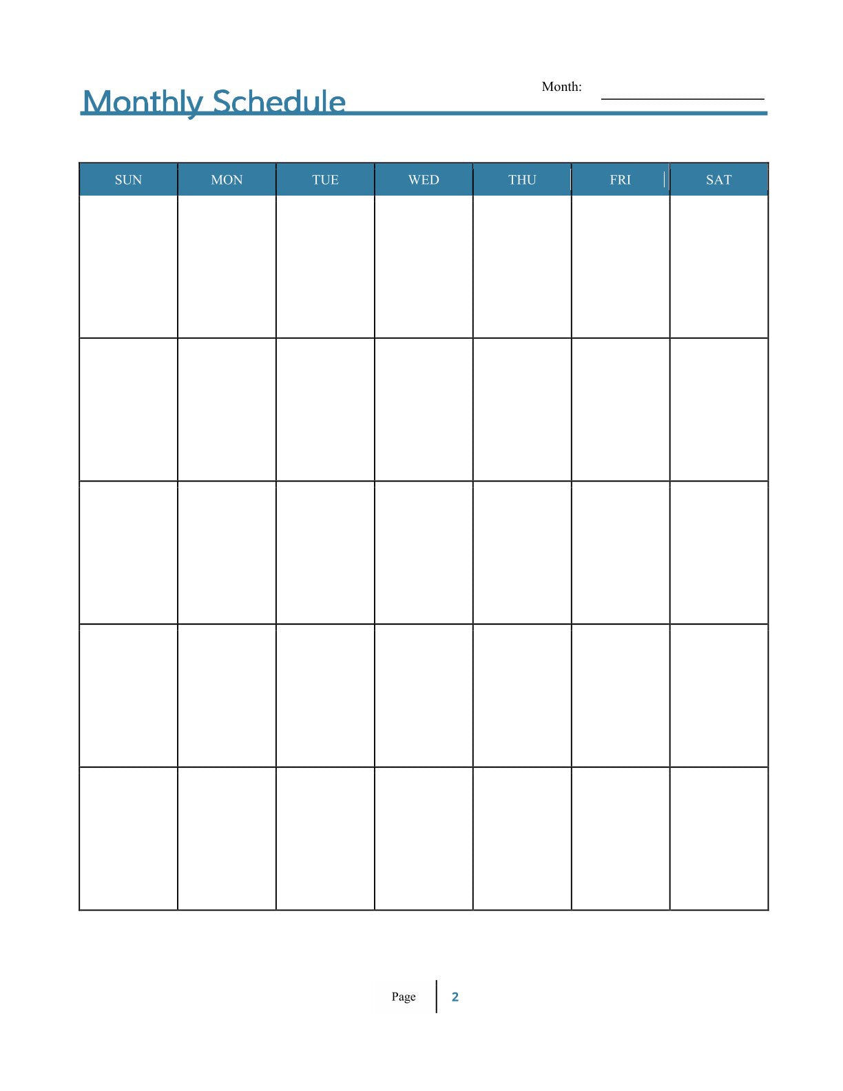 Free Monthly Personal Planner Template