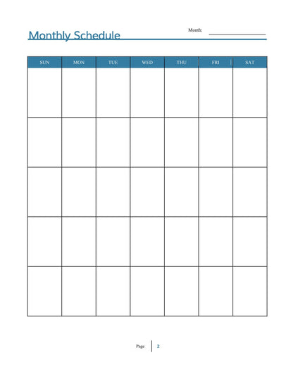 Free Monthly Personal Planner Template