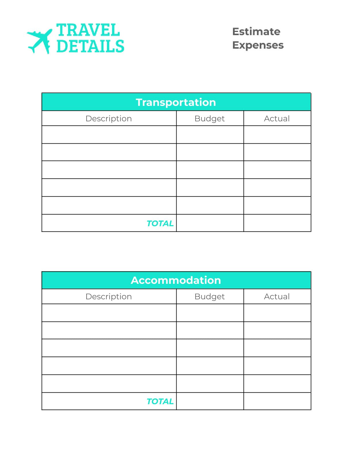 Free Holiday Trip Planner Template