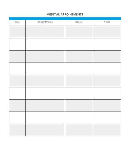 Free Medical Planner Template