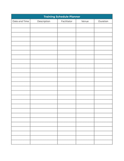 Free Basic Training Planner template