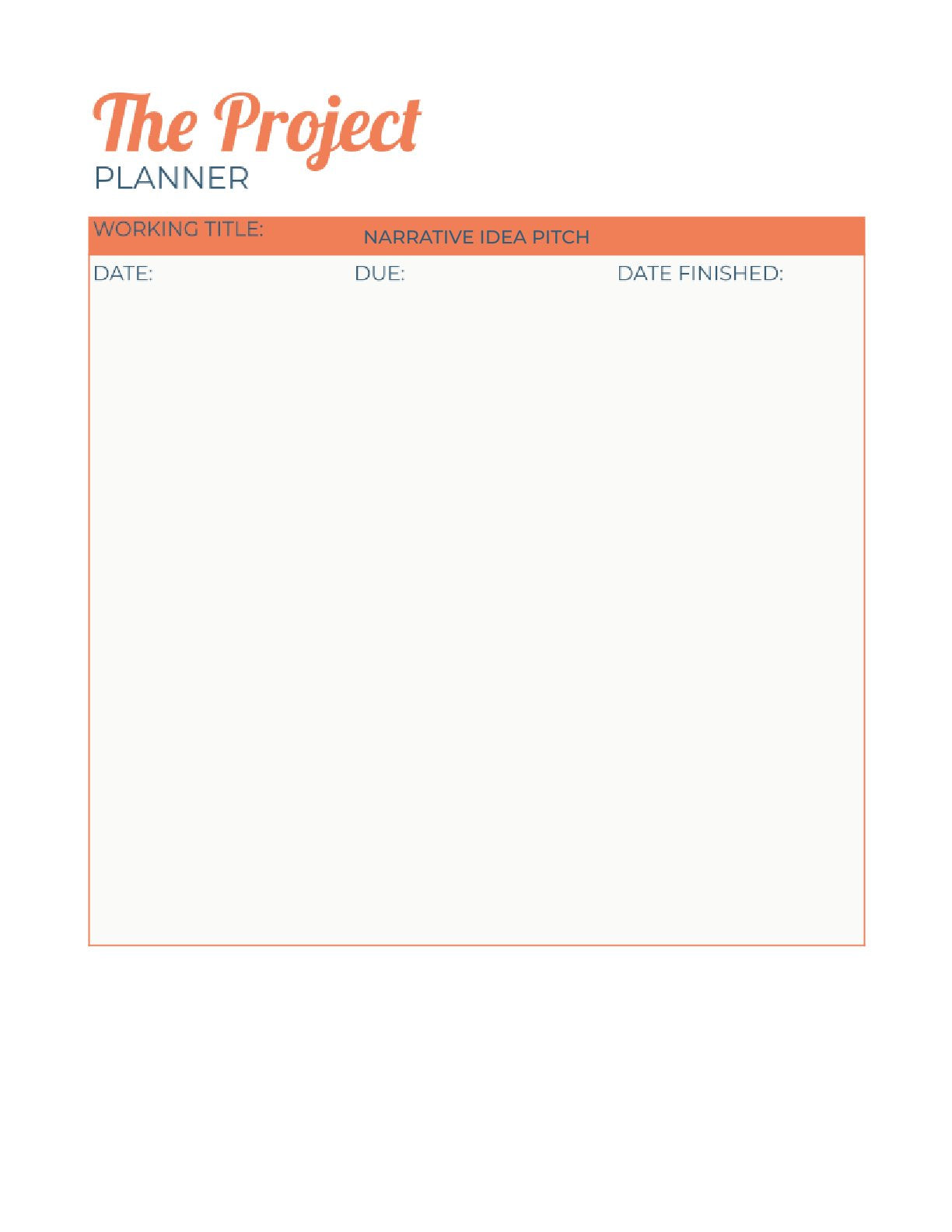 Free Story Planner Template