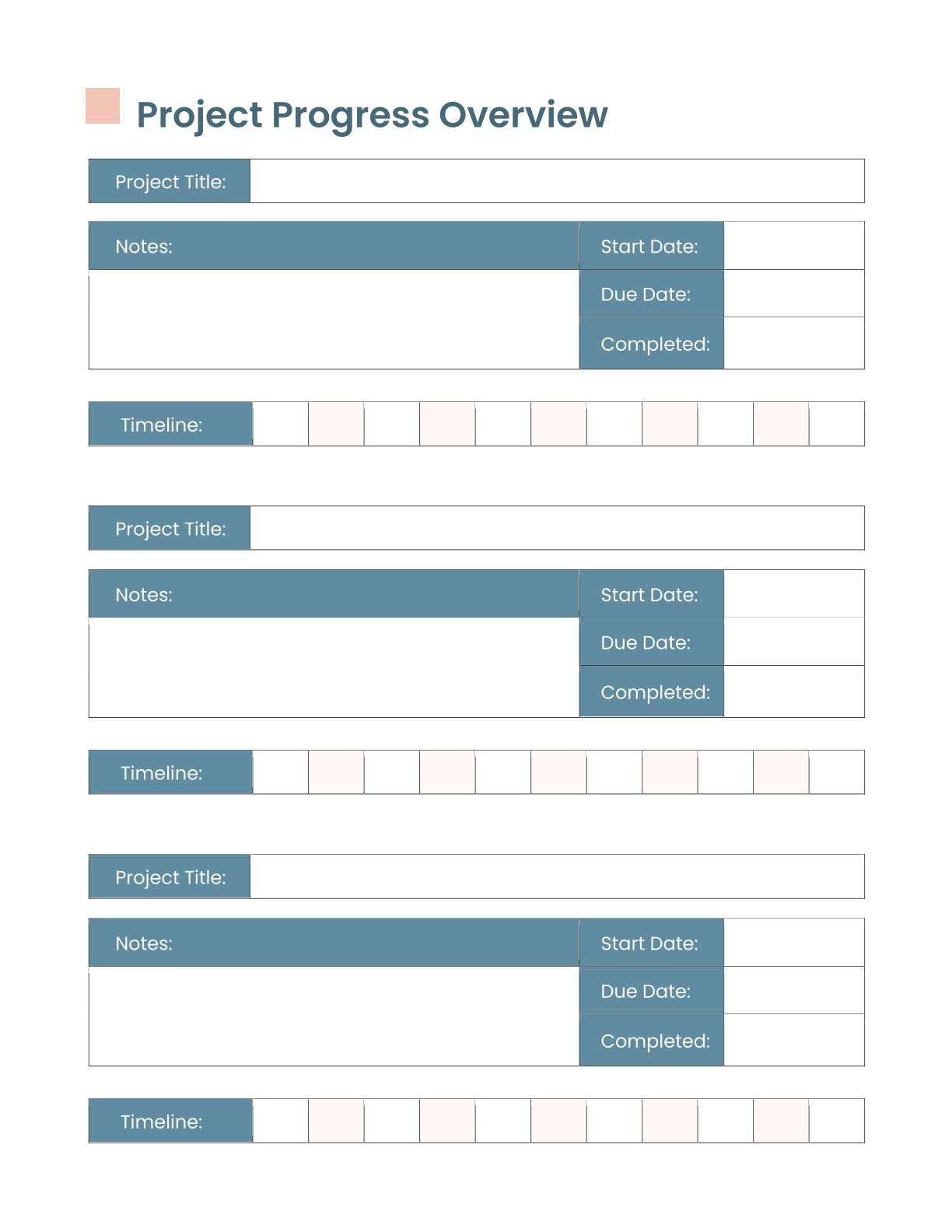 Free Sample Project planner template