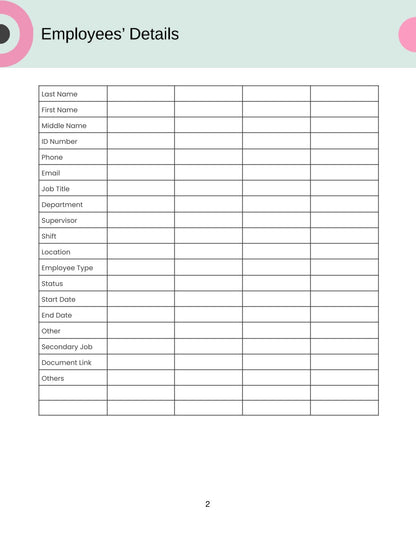 Free Employee Training Planner Template