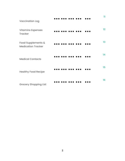 Free Health Vitamins Planner Template