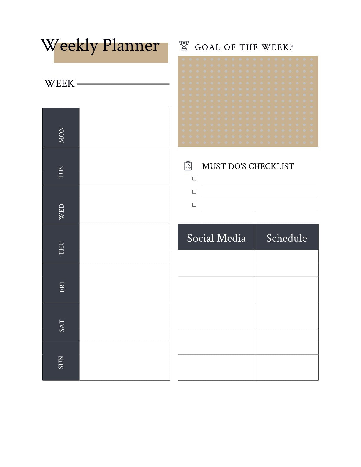 Free Marketing Plannner Template