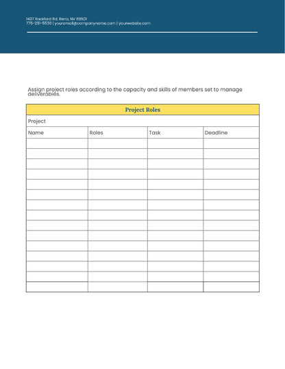 Free Project Planner Template