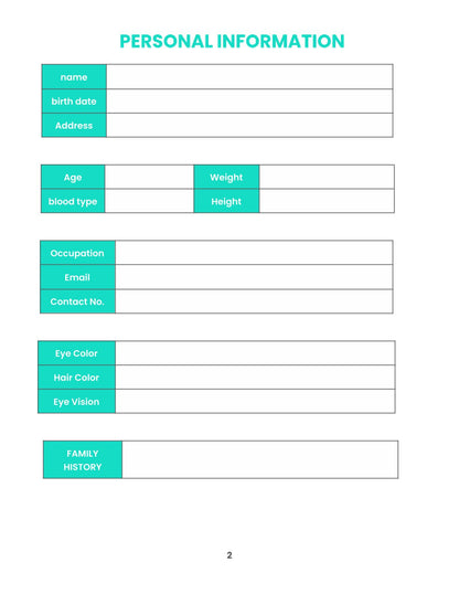 Free Monthly Health Planner Template