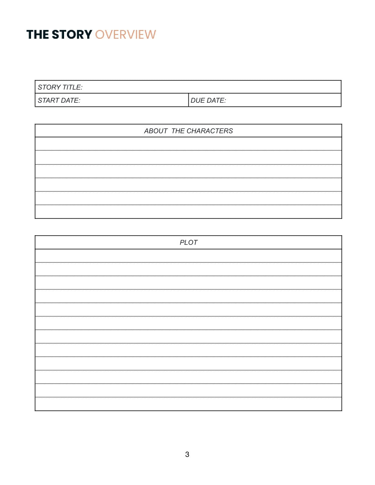 Free DIGITAL STORY PLANNER