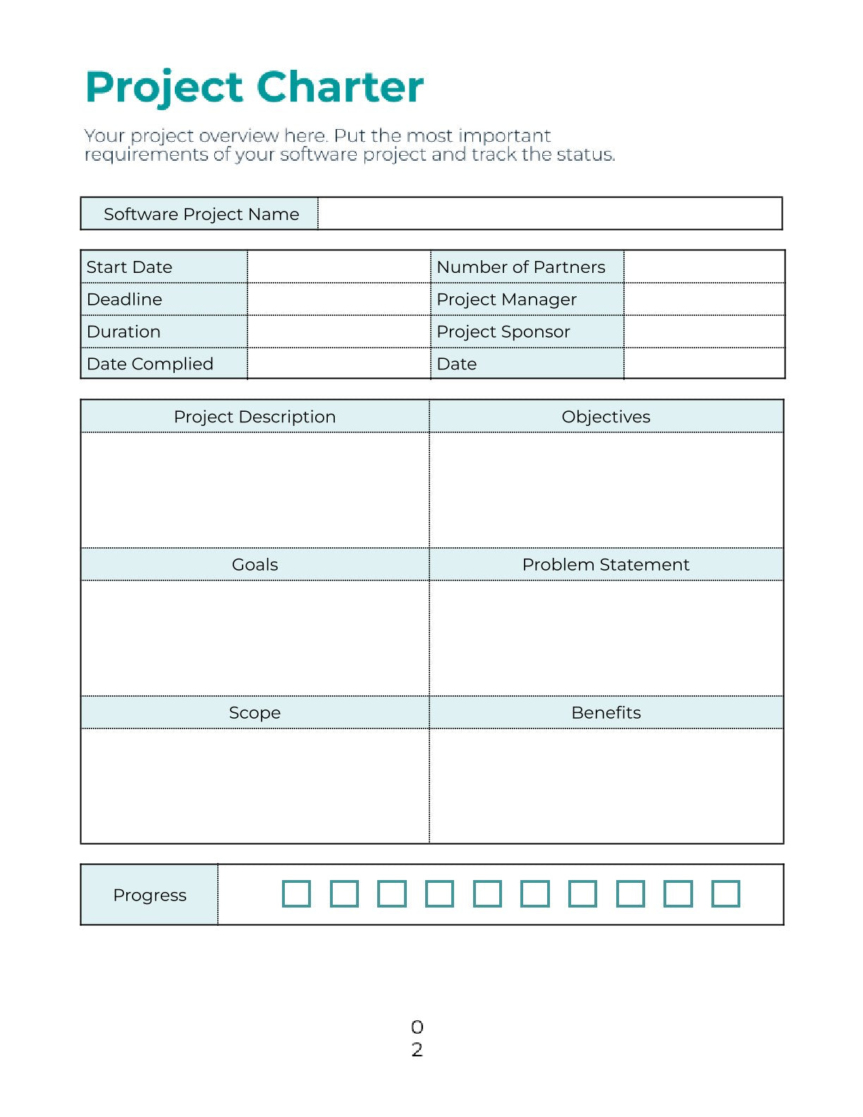 Free Software Project Planner Template