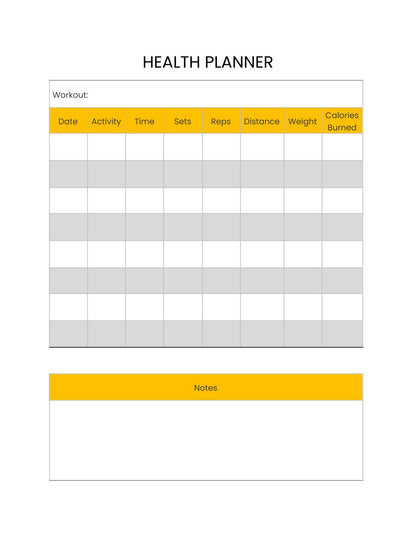 Free Health Planner Template