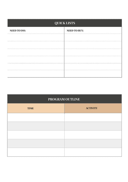 Free Gift Event Planner Template