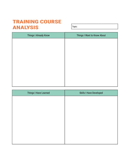 Free Training Course Planner Template