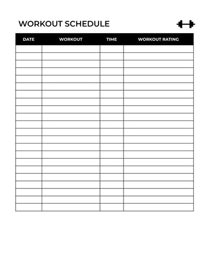 Free Minimalist Workout Planner Template