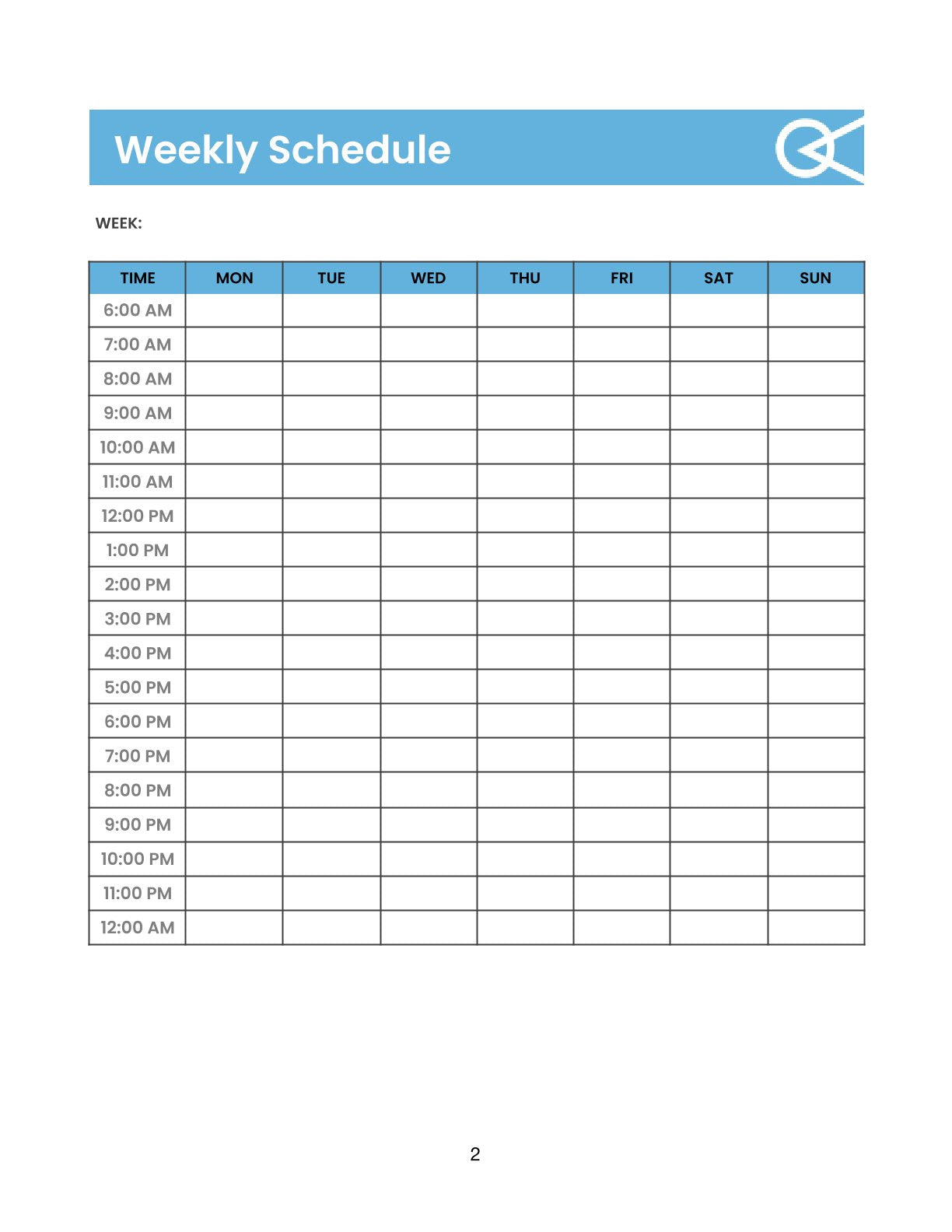 Free Weekly Personal Planner Template