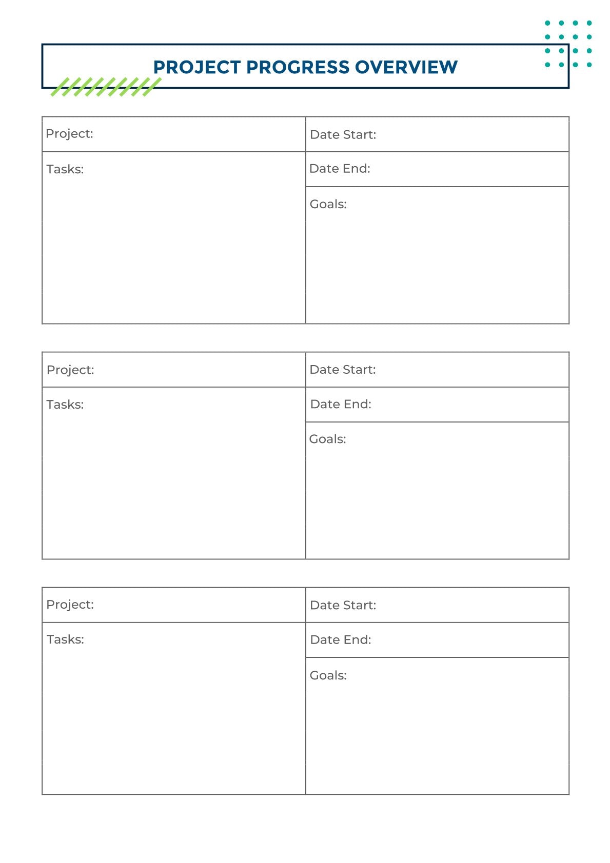 Free Digital Project Planner template