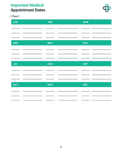 Free Medical Health Planner Template