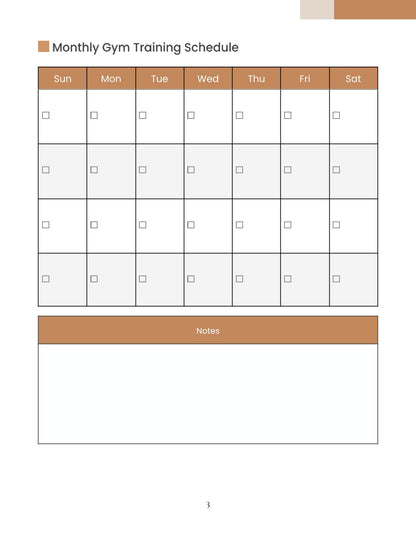 Free Gym Training Planner Template