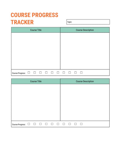 Free Training Course Planner Template