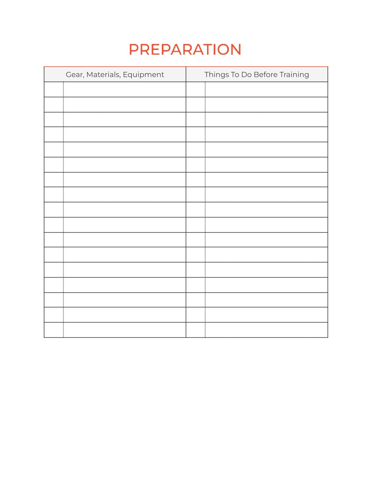 Free Monthly Training Planner Template