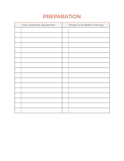 Free Monthly Training Planner Template