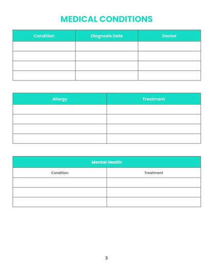 Free Monthly Health Planner Template