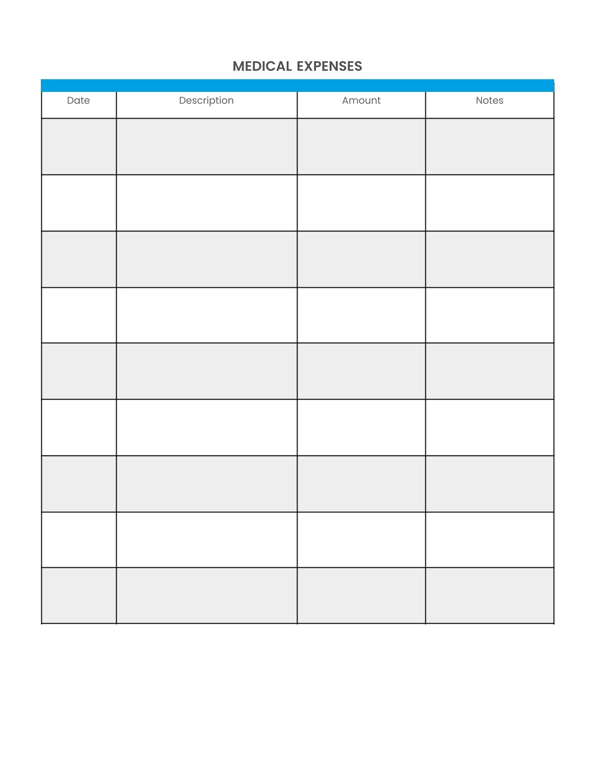 Free Medical Planner Template