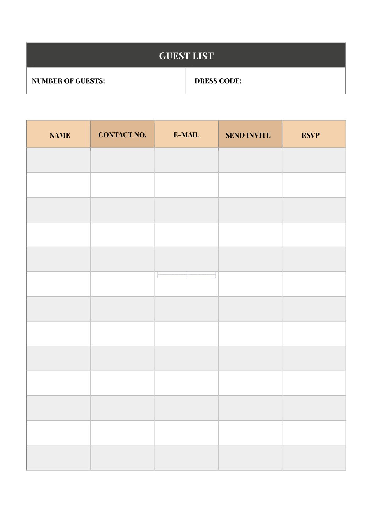 Free Gift Event Planner Template