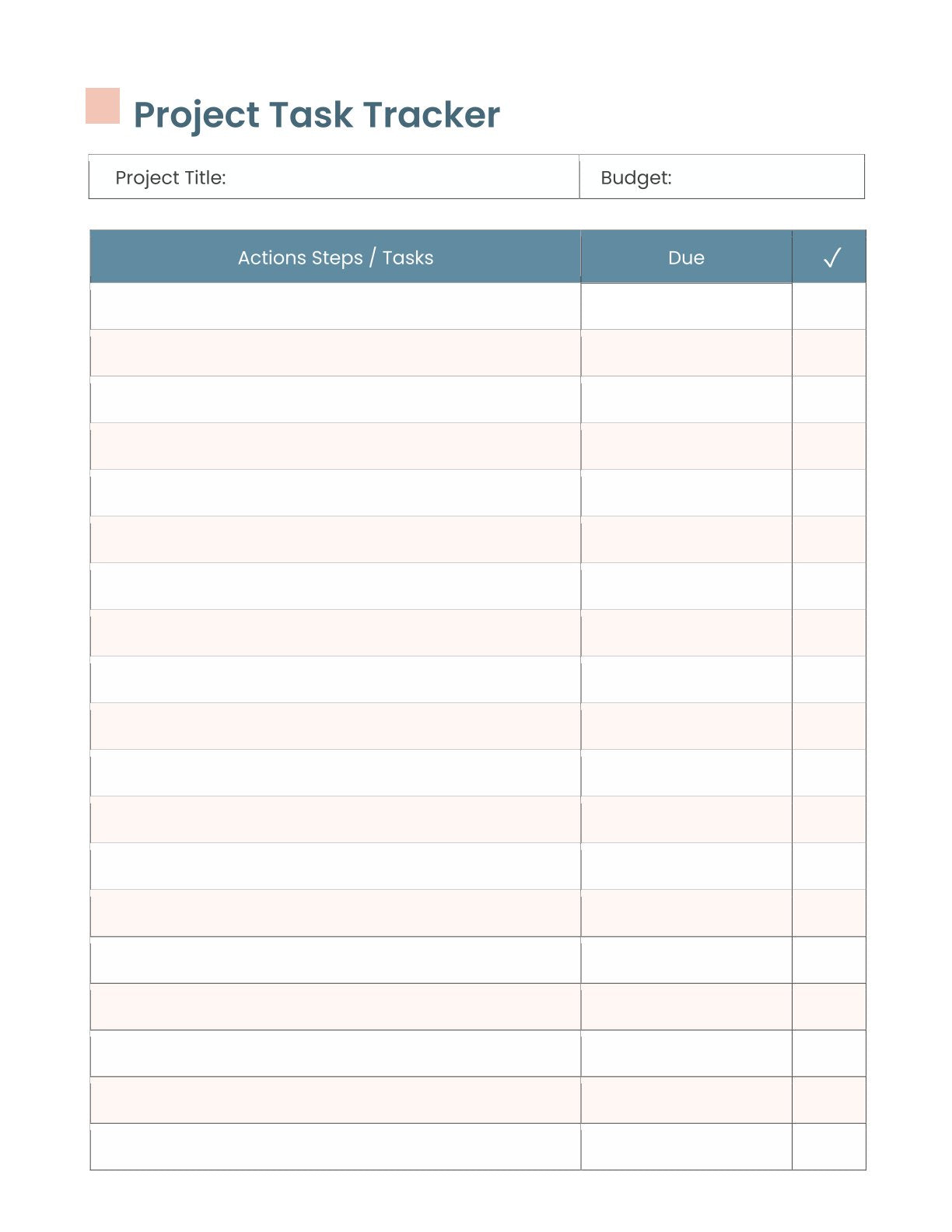 Free Sample Project planner template