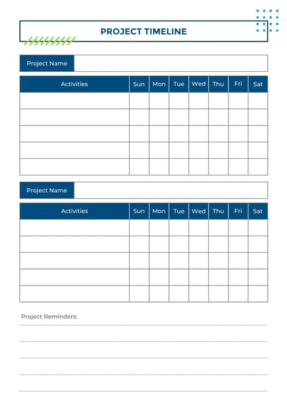 Free Digital Project Planner template