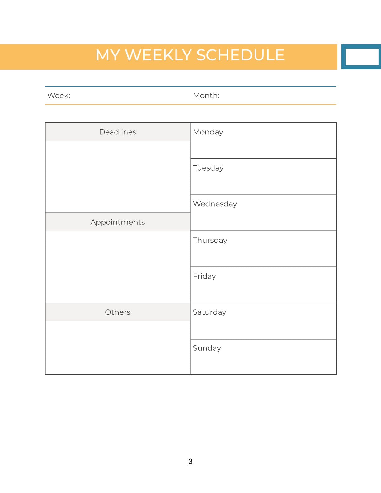 Free Digital Personal Planner Template