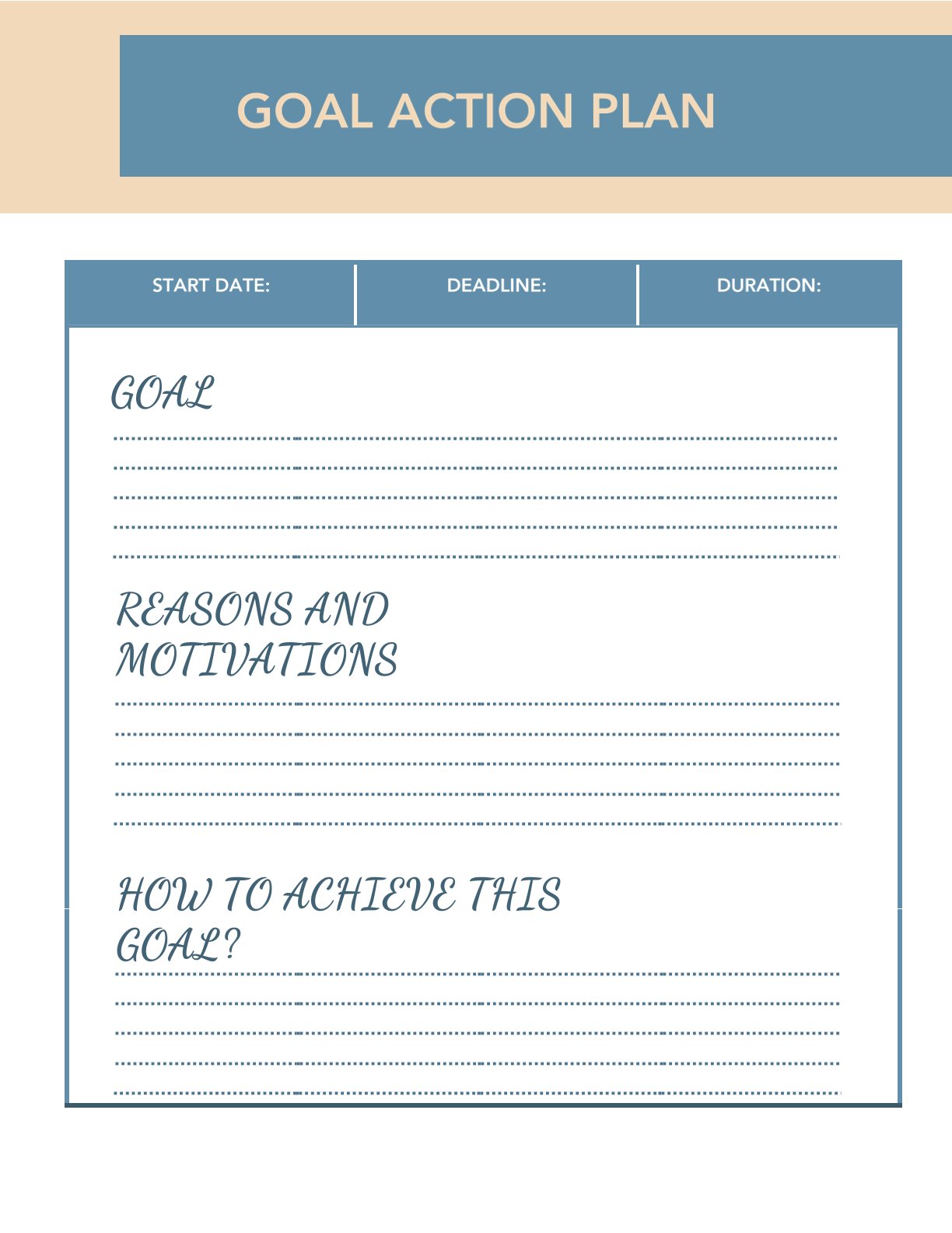 Free Goals Life Planner Template