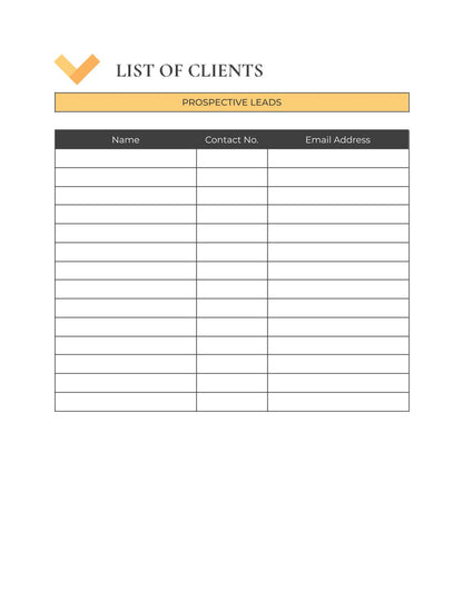 Free Sales and Leads Generation Planner Template