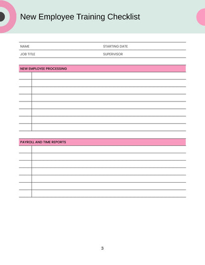 Free Employee Training Planner Template